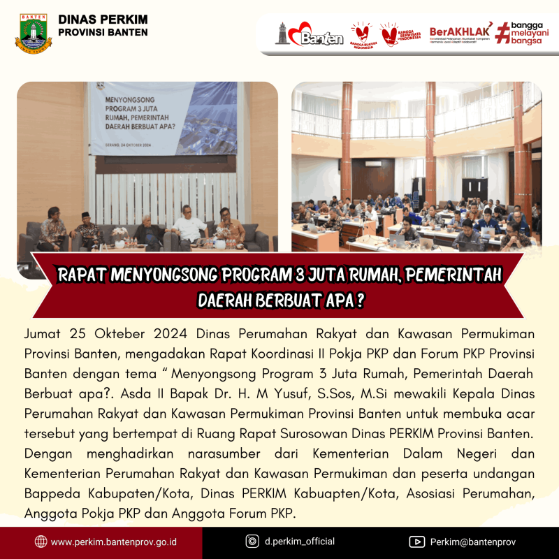 Rapat Menyongsong Program 3 Juta Rumah, Pemerintah Daerah Berbuat Apa ?