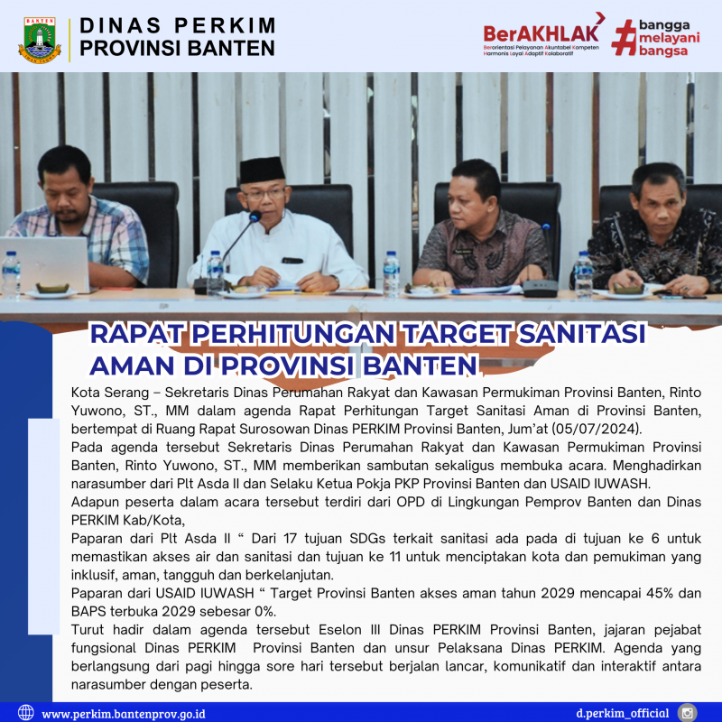 Rapat Perhitungan Target Sanitasi Aman di Provinsi Banten