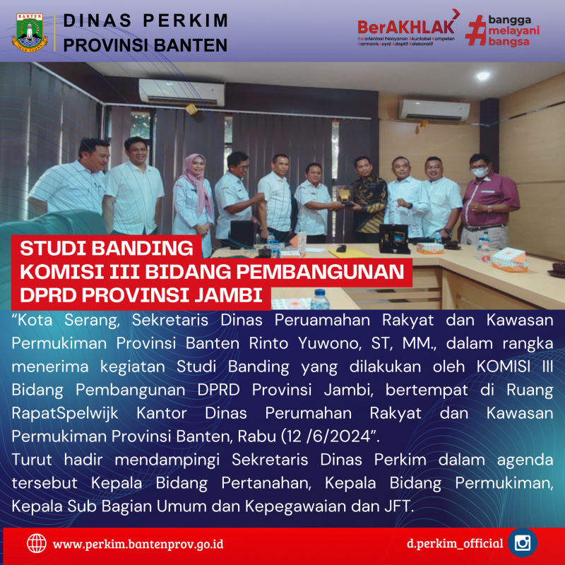 Studi Banding Komisi III Bidang Pembangunan DPRD Provinsi Jambi